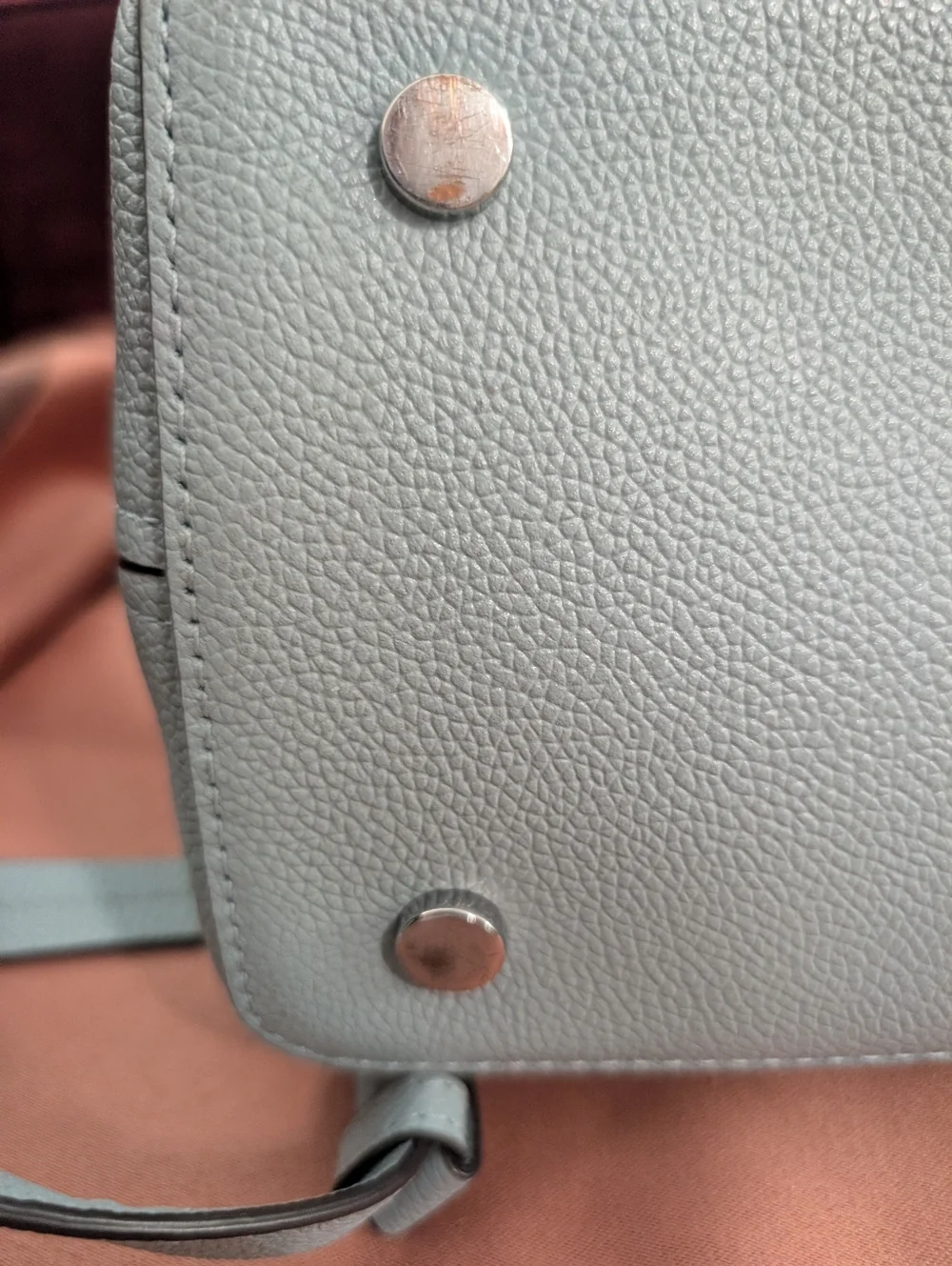 Kate Spade Light Blue Pebbled Leather Tote Purse with Crossbody Strap